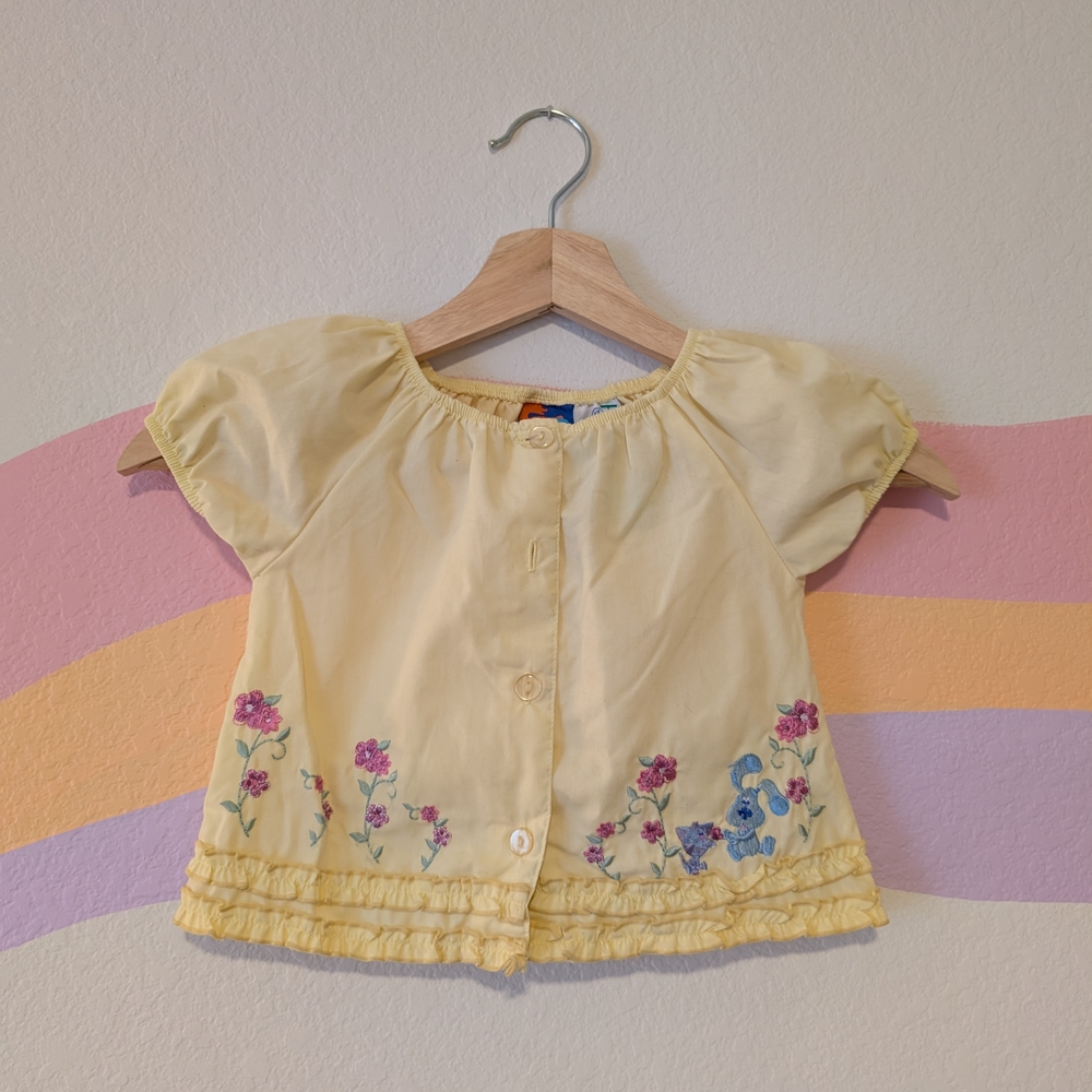 Nick Jr VTG Y2K Yellow Floral Top